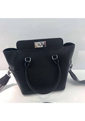 Deborah Leather Shoulder Bag Black