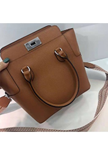 Deborah Leather Shoulder Bag Brown