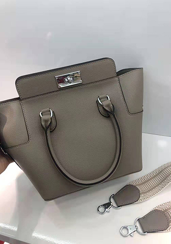 Deborah Leather Shoulder Bag Grey