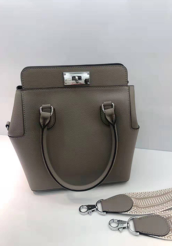 Deborah Leather Shoulder Bag Grey