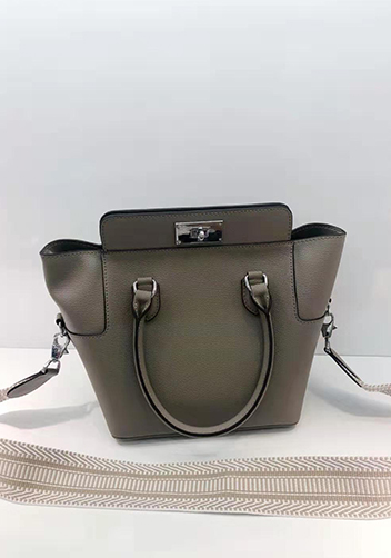 Deborah Leather Shoulder Bag Grey