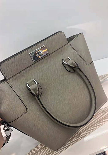 Deborah Leather Shoulder Bag Grey