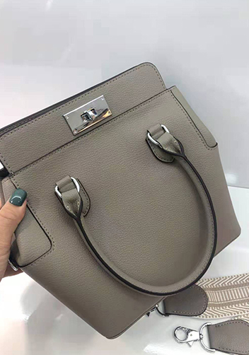 Deborah Leather Shoulder Bag Grey