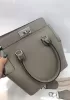 Deborah Leather Shoulder Bag Grey