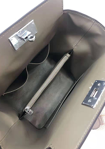 Deborah Leather Shoulder Bag Grey