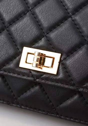 Adeline Lamb Skin Leather Shoulder Bag Black