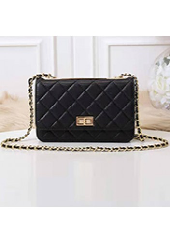 Adeline Lamb Skin Leather Shoulder Bag Black