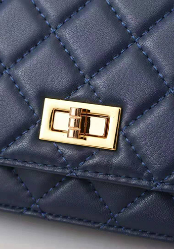 Adeline Lamb Skin Leather Shoulder Bag Blue