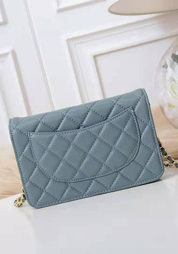 Adeline Lambskin Leather Diamond Shape Shoulder Bag Blue