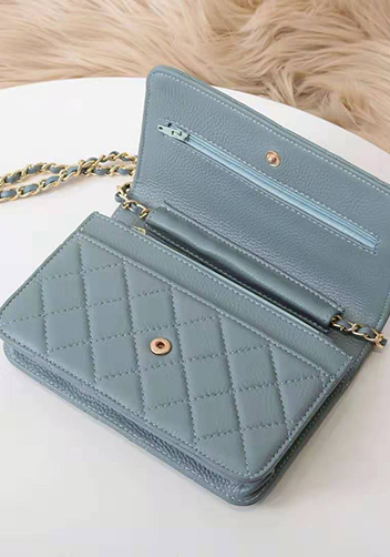 Adeline Lambskin Leather Diamond Shape Shoulder Bag Blue