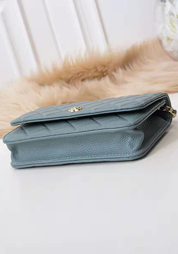 Adeline Lambskin Leather Diamond Shape Shoulder Bag Blue