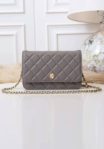 Adeline Lambskin Leather Diamond Shape Shoulder Bag Grey