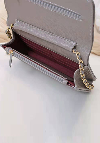 Adeline Lambskin Leather Diamond Shape Shoulder Bag Grey
