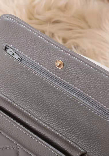 Adeline Lambskin Leather Diamond Shape Shoulder Bag Grey