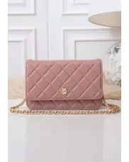 Adeline Lambskin Leather Diamond Shape Shoulder Bag Pink