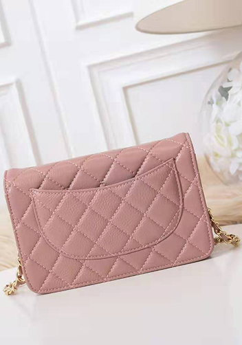 Adeline Lambskin Leather Diamond Shape Shoulder Bag Pink