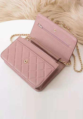 Adeline Lambskin Leather Diamond Shape Shoulder Bag Pink