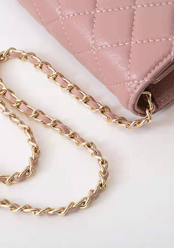 Adeline Lambskin Leather Diamond Shape Shoulder Bag Pink