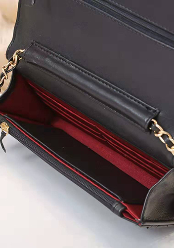 Adeline Lambskin Leather Diamond Shape Shoulder Bag Black