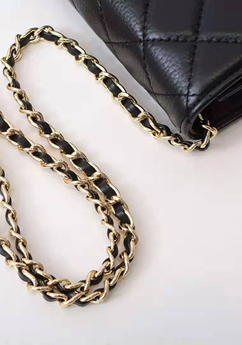 Adeline Lambskin Leather Diamond Shape Shoulder Bag Black