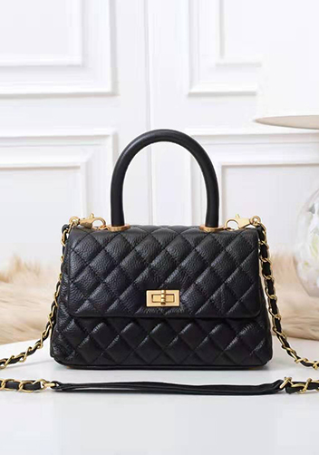 Nicola Top Handle And Shoulder Lambskin Mini Bag Black