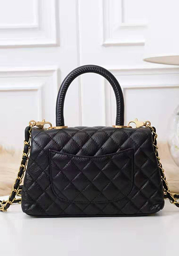 Nicola Top Handle And Shoulder Lambskin Mini Bag Black