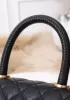 Nicola Top Handle And Shoulder Lambskin Mini Bag Black