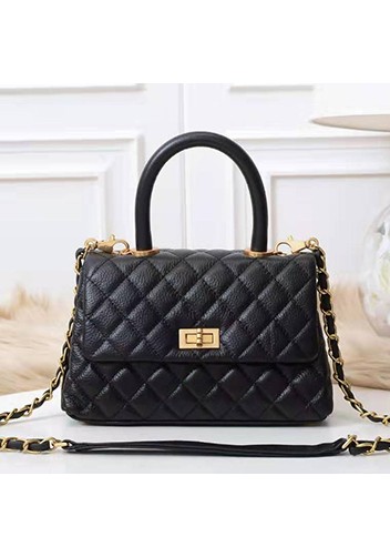 Nicola Top Handle And Shoulder Lambskin Mini Bag Black