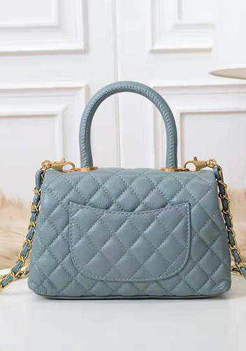 Nicola Top Handle And Shoulder Lambskin Mini Bag Blue