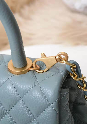 Nicola Top Handle And Shoulder Lambskin Mini Bag Blue