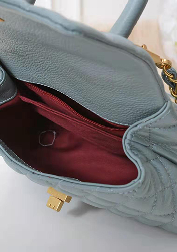 Nicola Top Handle And Shoulder Lambskin Mini Bag Blue