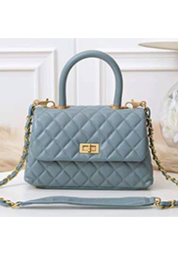 Nicola Top Handle And Shoulder Lambskin Mini Bag Blue