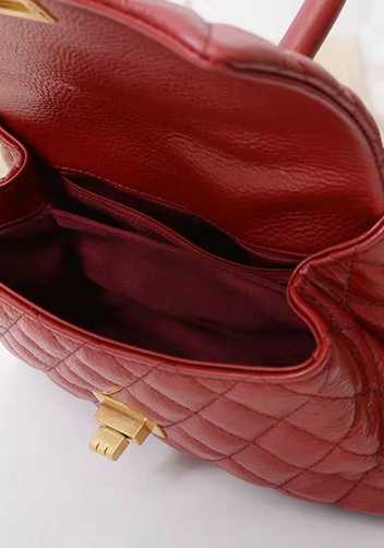 Nicola Top Handle And Shoulder Lambskin Mini Bag Burgundy