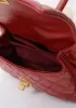 Nicola Top Handle And Shoulder Lambskin Mini Bag Burgundy