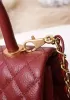 Nicola Top Handle And Shoulder Lambskin Mini Bag Burgundy