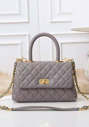 Nicola Top Handle And Shoulder Lambskin Mini Bag Grey