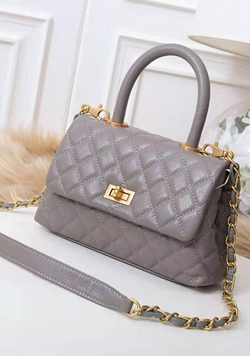 Nicola Top Handle And Shoulder Lambskin Mini Bag Grey