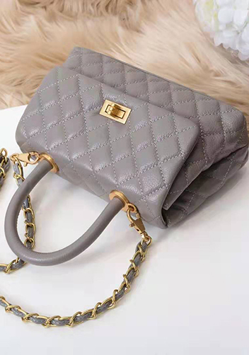 Nicola Top Handle And Shoulder Lambskin Mini Bag Grey