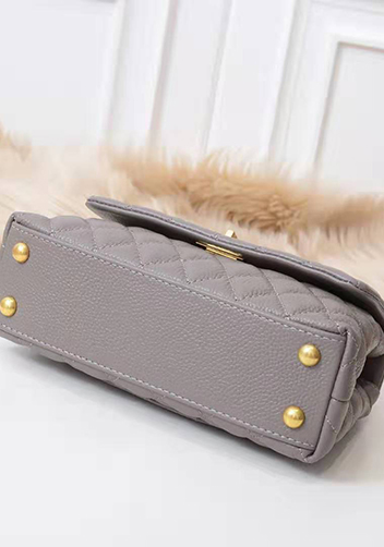 Nicola Top Handle And Shoulder Lambskin Mini Bag Grey