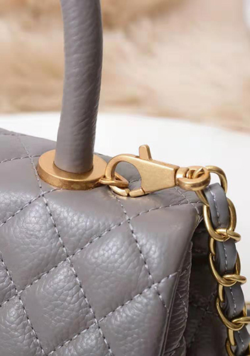 Nicola Top Handle And Shoulder Lambskin Mini Bag Grey