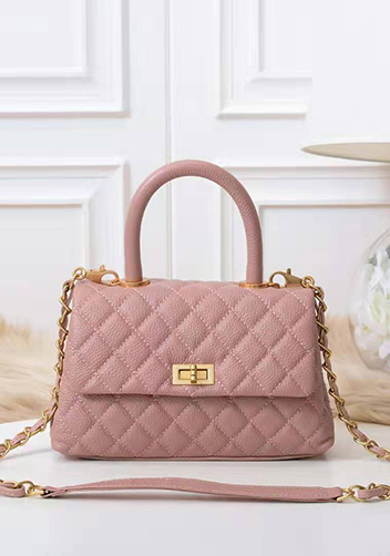 Nicola Top Handle And Shoulder Lambskin Mini Bag Pink