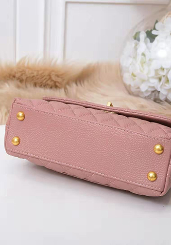 Nicola Top Handle And Shoulder Lambskin Mini Bag Pink