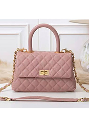 Nicola Top Handle And Shoulder Lambskin Mini Bag Pink