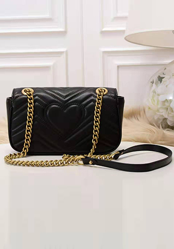 Paulette Medium Flap Bag Leather Black