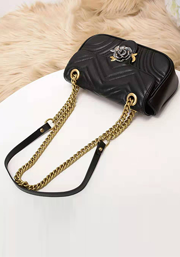 Paulette Medium Flap Bag Leather Black