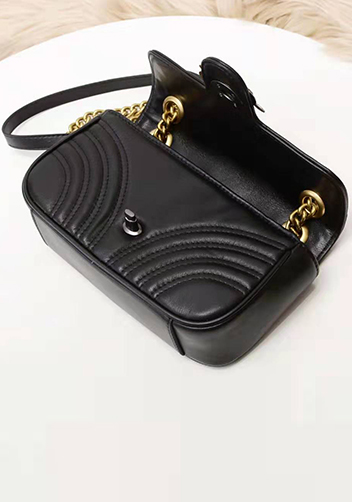 Paulette Medium Flap Bag Leather Black