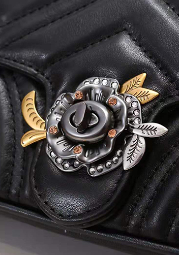 Paulette Medium Flap Bag Leather Black