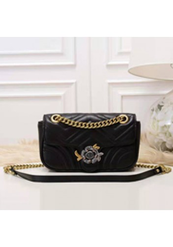 Paulette Medium Flap Bag Leather Black