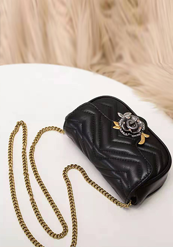 Paulette Small Flap Bag Leather Black