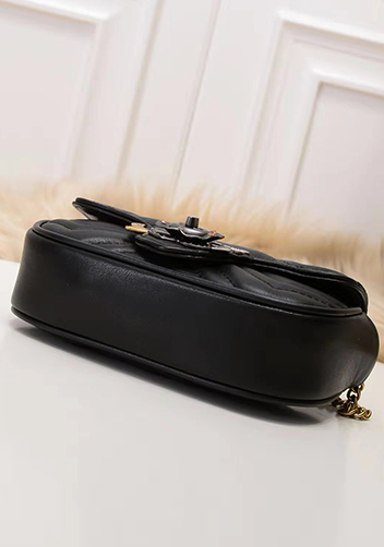Paulette Small Flap Bag Leather Black